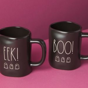 RAE DUNN 2pk Ceramic Boo And Eek Mug Set